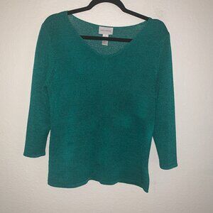 Sarah Arizona Green V Neck Sweater